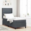 VidaXL Pat cu boxă spring LED și saltea Gri &icirc;nchis 80 x 200 cm Catifea 3343893