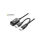 Cablu prelungitor activ USB 2.0 cu USB pentru alimentare-Lungime 5 metri, Ugreen