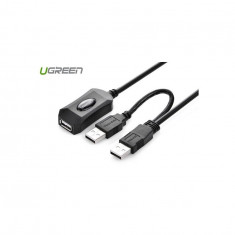 Cablu prelungitor activ USB 2.0 cu USB pentru alimentare-Lungime 10 Metri
