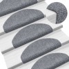 Gossi covorase autocolante scari, 15 buc, 65 x 21 x 4 cm, gri deschis