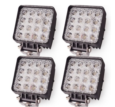 Set 4 x proiector LED auto offroad 48W, carcasa aluminiu, 12-24V foto