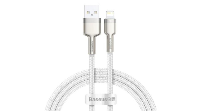 Cablu de &icirc;ncărcare Baseus Cafule Lightning, 2,4A, 1m (alb)