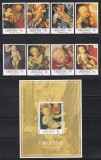 Grenada 1991 - Crăciun - Pictură de Albrecht D&uuml;rer, Serie + Colita, MNH, Nestampilat