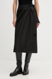Sandro Ferrone fustă culoarea negru, midi, evazați, S14YBFBERE