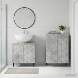 Cumpara ieftin Set de dulapuri pentru baie, 2 piese ZWOLLE Gri Beton