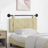 vidaXL Tăblie de pat suspendată Cu lumină LED Crem Piele artificială 3424125