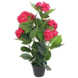 Cumpara ieftin Hortensie artificiala cu ghiveci 60 cm, rosie