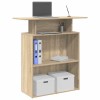 vidaXL Birou Recepție Stejar Sonoma 100x40x104 cm Lemn Prelucrat Maro Mobilier Birou Calculator