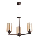 Lampa suspendata, lux.pro, PXTA-8232 Goole, 3 x E27, max 60W, 74 x 44 x 44 cm, metal, sticla, maro HausGarden Leisure