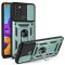 Husa pentru samsung galaxy a21s, camshield protectie camera, inel magnetic, slide si snap, green
