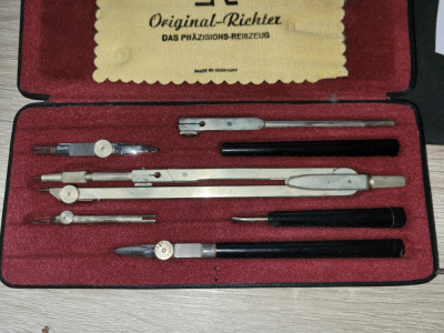 Set compas pentru desen (Richter Precision 1960,germania) foto