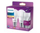 Set 2 becuri A60 LED 9.5W 1055lm 2700K E27 Philips 8720169324510
