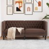 VidaXL Canapea Chesterfield cu 2 locuri, maro, piele ecologică 372661
