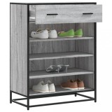 VidaXL Pantofar, sonoma gri, 75x38x97,5 cm, lemn prelucrat/metal