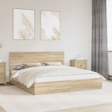 Cumpara ieftin Pat cu storage Stejar Sonoma 180 x 200 cm Lemn prelucrat
