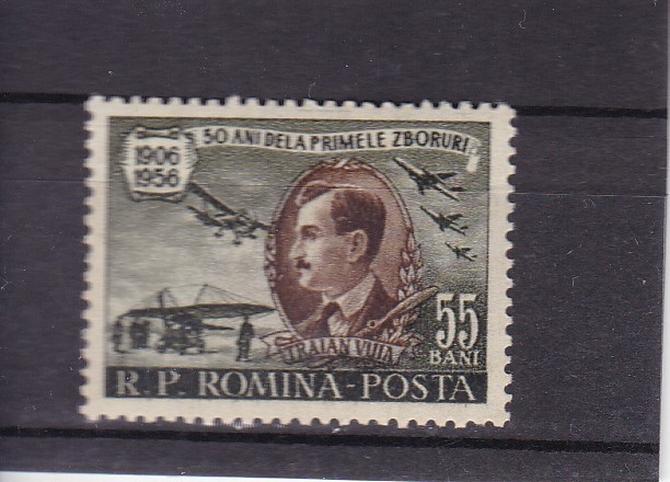 ROMANIA 1956 LP 411 - 50 DE ANI DE LA PRIMUL ZBOR AL LUI TRAIAN VUIA MNH