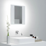 Dulap de baie cu oglinda &amp; LED, alb, 40x12x45 cm, acril GartenMobel Dekor, vidaXL