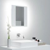 Gossi dulap de baie cu oglinda &amp; led, alb, 40x12x45 cm, acril