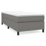 Cumpara ieftin Pat box spring cu saltea, gri inchis, 80x200 cm, textil