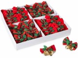 Set 36 Fundite textil multicolor clopotel metal auriu cm 5 x 4 H