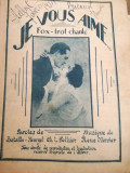 Partitura &quot;Je vous aime&quot;, fox-trott chante, 1921, musique de Renee Mercier