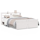 Cumpara ieftin Cadru de pat cu tablie fara saltea, alb, 140x200 cm