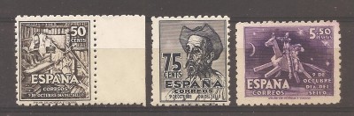 Spania 1947 - Ziua timbrului (val. 5.50 - urma fina sarniera), MNH/MH foto