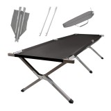 Pat de camping pliabil XXL negru 150kg