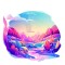 Sticker decorativ, Peisaj, Mov, 69 cm, 8467ST