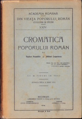 749SPN Cromatica poporului rom&amp;acirc;n 1914 semnată Meteș foto