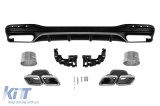 Difuzor tip GLE63 cu capace cromate pentru bara spate A Design potrivit pentru Mercedes GLE W166 2015-2018, -oo--oo-, cu garnitura cromata Performance