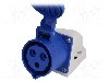Conector alimentare AC, IEC 60309, IP44, 32A, 230V AC, 3 pini, PCE - 123-6K