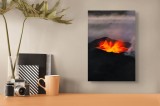 Tablou Canvas, "Vulcanul eruptiv &icirc;n lumina dimineții", Foc, Magmă, Vulcan, Aburi, Energie, Natură, 26 x 39 cm, CMCLASS