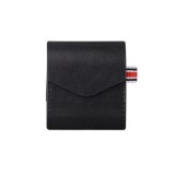 Husa AirPods Piele Naturala GloMax, Protectie Anti-soc, Anti-zgarieturi, Port Incarcare, Breloc, Negru