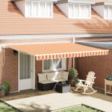 VidaXL Marchiză retractabilă manuală Galben și Portocalie 450x350 cm