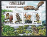Sao Tome și Principe 2015 - Păsări - Bufnițele pădurii tropicale, Bloc, MNH