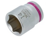 Cheie Tubulară Hexagonală 14mm 1/4&quot; 23mm Oțel Crom-Vanadiu