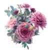 Sticker decorativ, Trandafiri, Roz, 65 cm, 10555ST, Oem