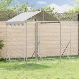 vidaXL Padoc exterior cu acoperiș argintiu 14x2x2,5 m oțel galvanizat 3190469