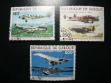 DJIBOUTI 1979 SERIE AVIATIE , UNUL CU EROARE, Stampilat