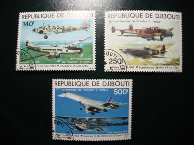 DJIBOUTI 1979 SERIE AVIATIE , UNUL CU EROARE foto