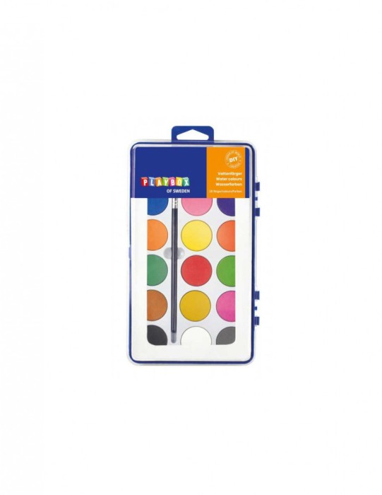 Paleta Acuarele cu 18 culori si Pensula Playbox