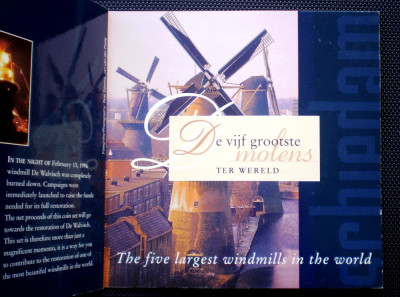 5.002 OLANDA SET 2 1/2 EURO 1998 THE FIVE LARGEST WINDMILLS IN THE WORLD foto