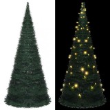 VidaXL Brad șnur de Crăciun artificial pop-up pre-iluminat verde 210cm