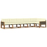 vidaXL Set de canapele de exterior cu pernă 6 pcs Natural și Crem 3381450