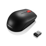 Mouse wireless optic Lenovo Essential, ambidextru, USB, negru