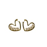 Cumpara ieftin Cercei inimi cu perle