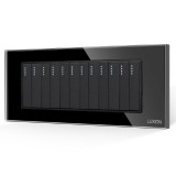 Cumpara ieftin Intrerupator mecanic Luxion 12 posturi cu rama din sticla, negru, 6M