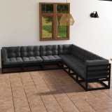 vidaXL Set mobilier grădină cu perne, 7 piese, lemn masiv pin 3076558
