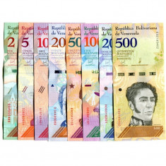 Bancnota Venezuela 2-500 Bolivares Soberano 2018 - PNew UNC ( set x8 )